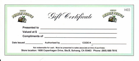 Solvang Pebble People Gift Certificate
