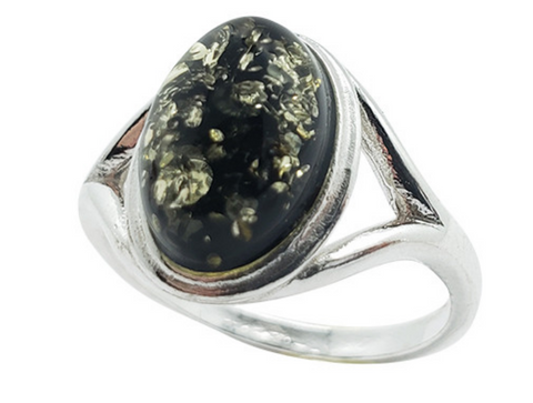 AM0243 - Green Amber Ring