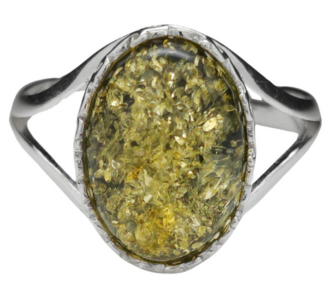 AM0244 - Green Amber Ring