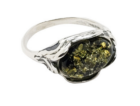 AM0247 - Green Amber Ring