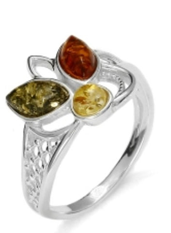 AM0275 - Multicolor Amber Ring