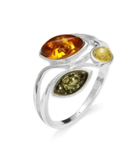 AM0276 - Multicolor Amber Ring