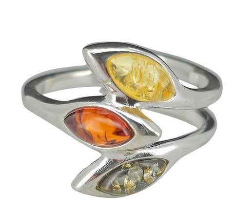 AM0278 - Multicolor Amber Ring