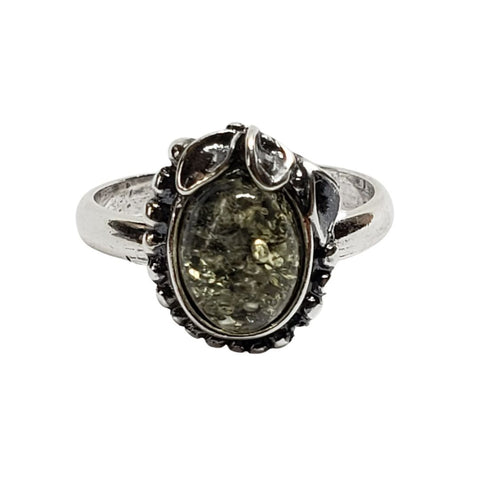 AM0290 - Green Amber Ring
