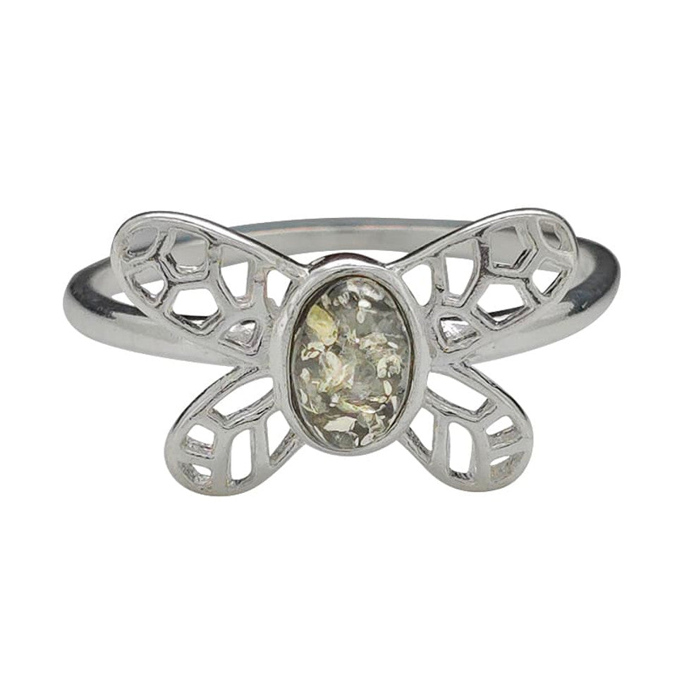 AM0294 - Green Amber Ring