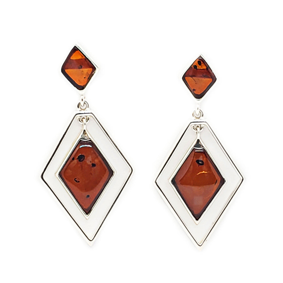 AM0297 - Cognac Amber Earrings
