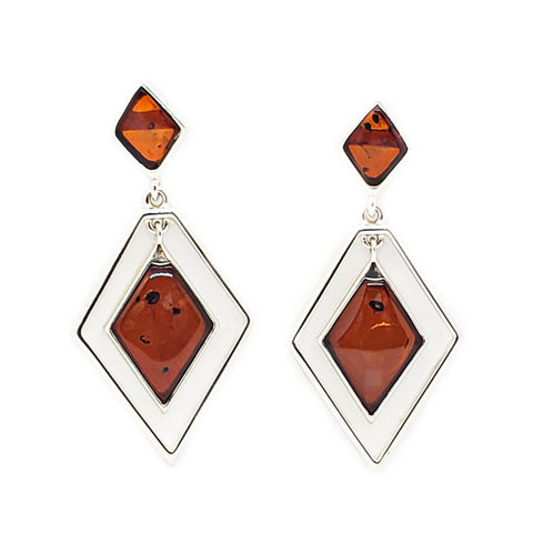 AM0297 - Cognac Amber Earrings