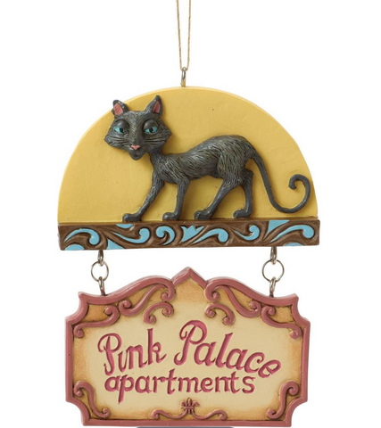 EP8471-JS CORALINE : Black Cat on Pink Palace Sign HO