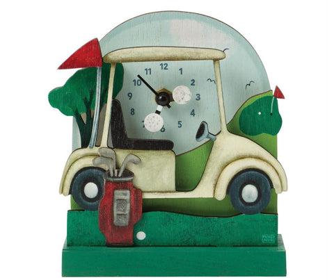 EP8695-ALLEN DESK : Tee Time Wood Clock