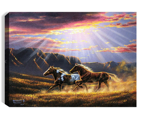 GD0090- LED Canvas : ANIMALS Wild Horses