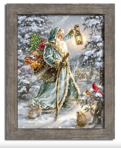 GD0096- LED Canvas : Framed Santa