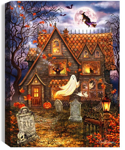 GD0106-LED Canvas : Haunted House Halloween