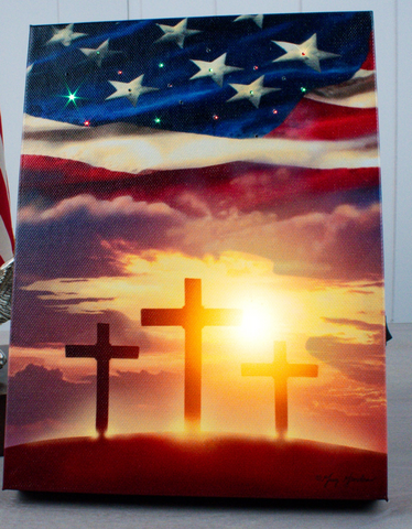 GD0115-LED Canvas : PATRIOTIC God & Country