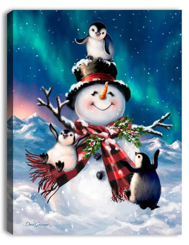 GD0125-LED Canvas : CHRISTMAS Snowman