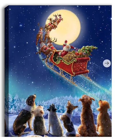 GD0126-LED Canvas : CHRISTMAS Santa