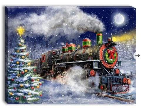 GD0130-LED Canvas : CHRISTMAS Train