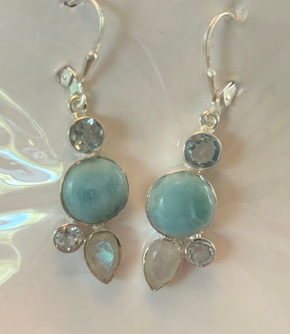 SS0403 - Larimar with Moonstone : ER