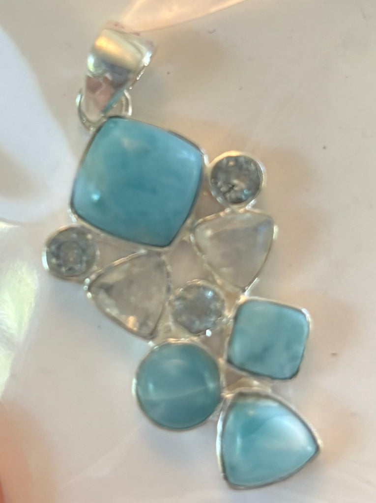 SS0407 - Larimar with Moonstone : PEND