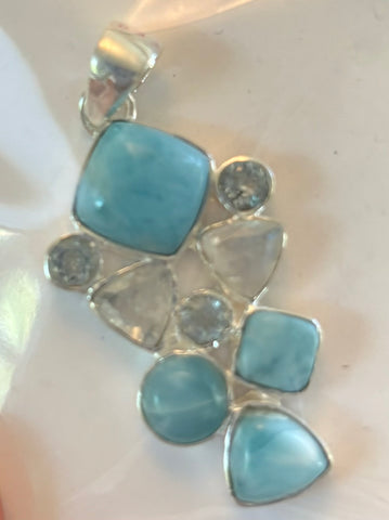 SS0407 - Larimar with Moonstone : PEND
