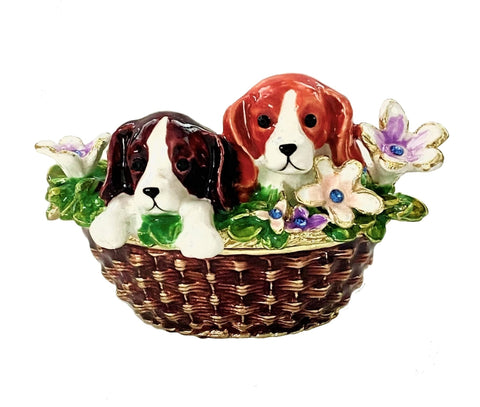 KU0135-Puppies in Basket : 2-1/4x2