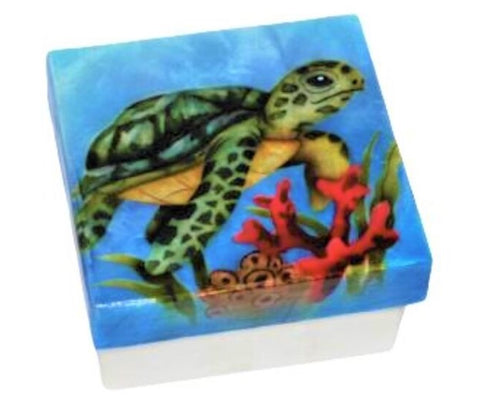 KU0157 - Capiz Box : Sea Turtle