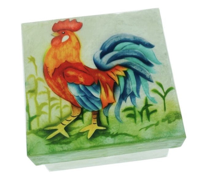 KU0159 - Capiz Box : Rooster