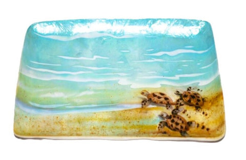 KU0181-Capiz Tray : Sea Turtles