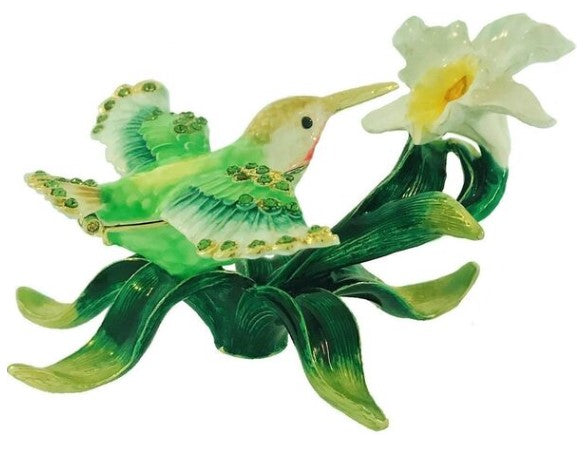 KU0196 - Hummingbird w/ Flower : 5x3-1/2