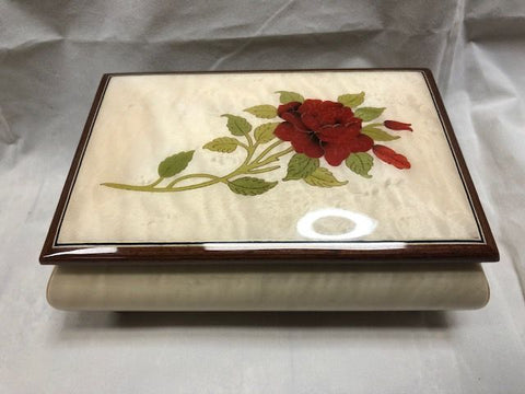 HZ0200-Wht Red Rose : 16x10 cm