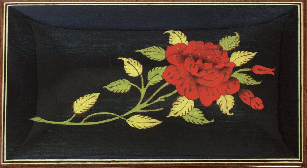 HZ0307-Blk Red Rose : 6x4x3