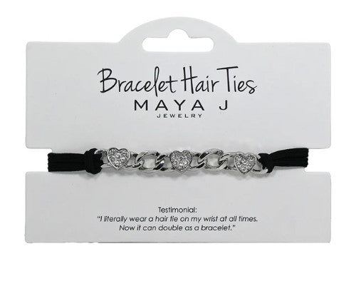 MJ0001-Crystal Hair Tie : Hearts