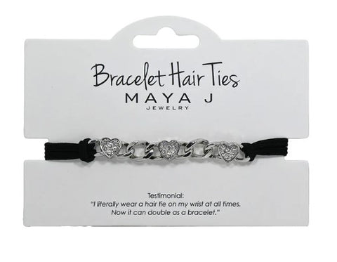 MJ0001-Crystal Hair Tie : Hearts