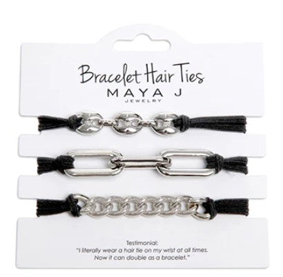 MJ0003-Silver Hair Tie : Chain