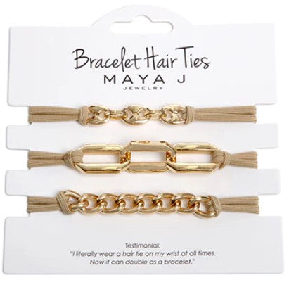 MJ0007-Gold Hair Tie : Chain