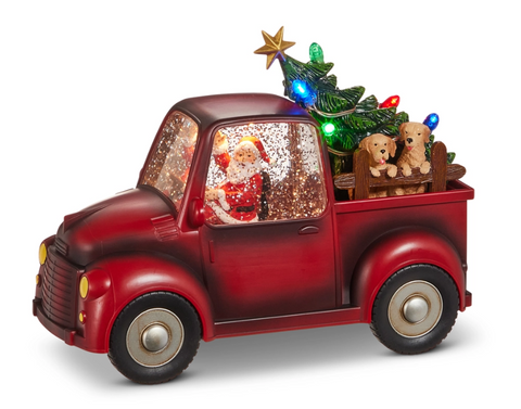 RI0262 - Lantern : Santa and Dog in Truck