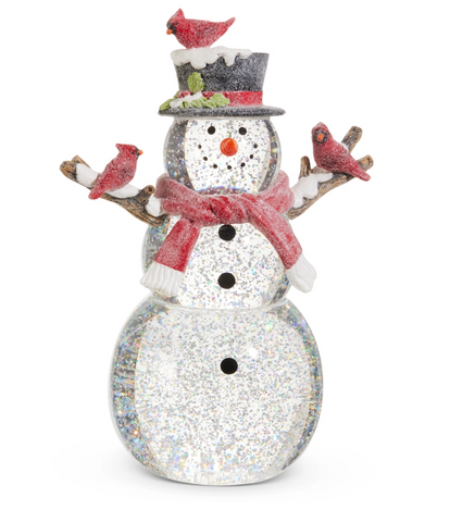 RI0269 - Lantern: Snowman with Cardinals