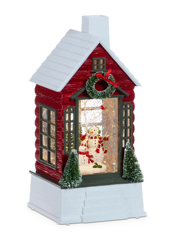 RI0271 - Lantern: Snowman in Cabin