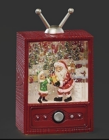 RO0375 - Lighted Santa TV : 5 in H