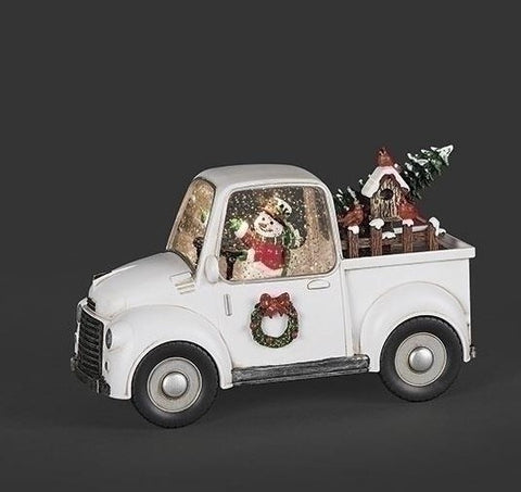 RO1400 - Lantern: White Truck With Snowman