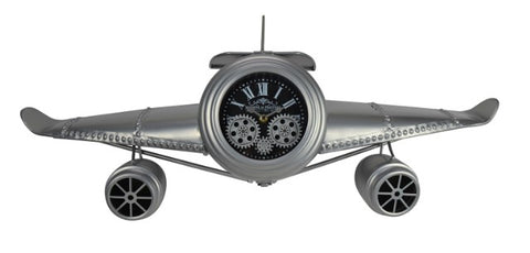 TS0049-Gear Clock Airplane : 14" H