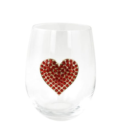 TS0063-Wine Glass : Red Heart