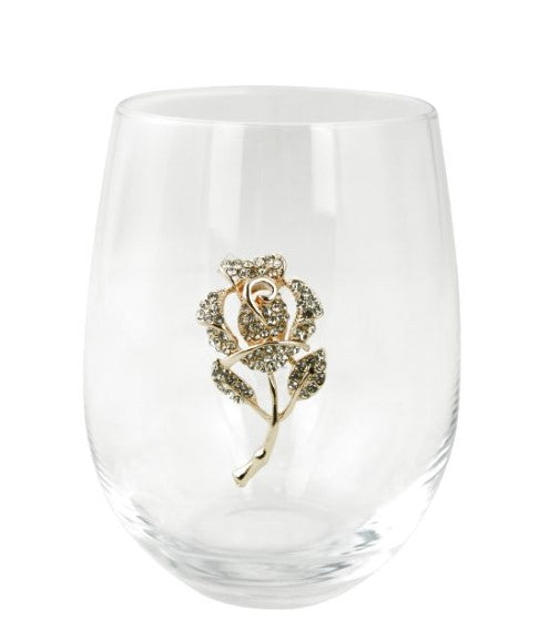 TS0064-Wine Glass : Gold Rose