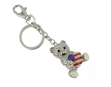 TS0072-Keychain : USA Flag Bear